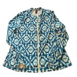 Swimsuits‎ for All swim shirt rashguard women’s plus size 22 Blue White tie dye